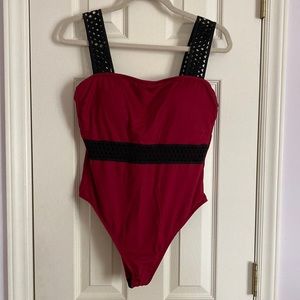 Kenneth Cole XL Swimsuit Red/Black. Like new!
